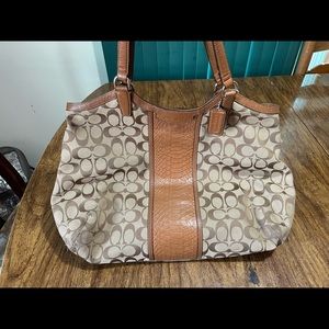 Coach Brown Signature Snake Bag